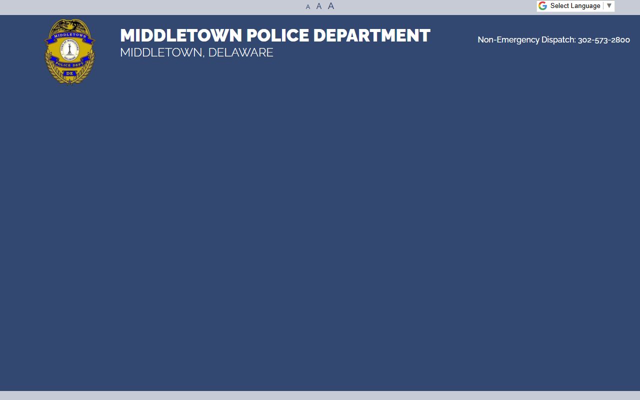 Middletown Police Department page for Middletown Jail Mugshots