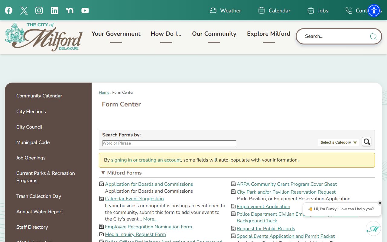Milford Forms Center for Milford Jail Mugshots records access