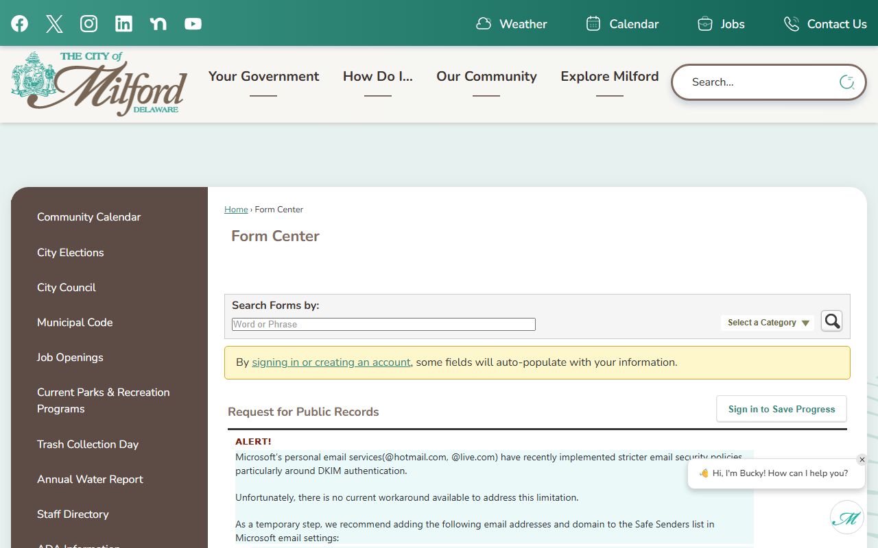 Milford records request form for Milford Jail Mugshots