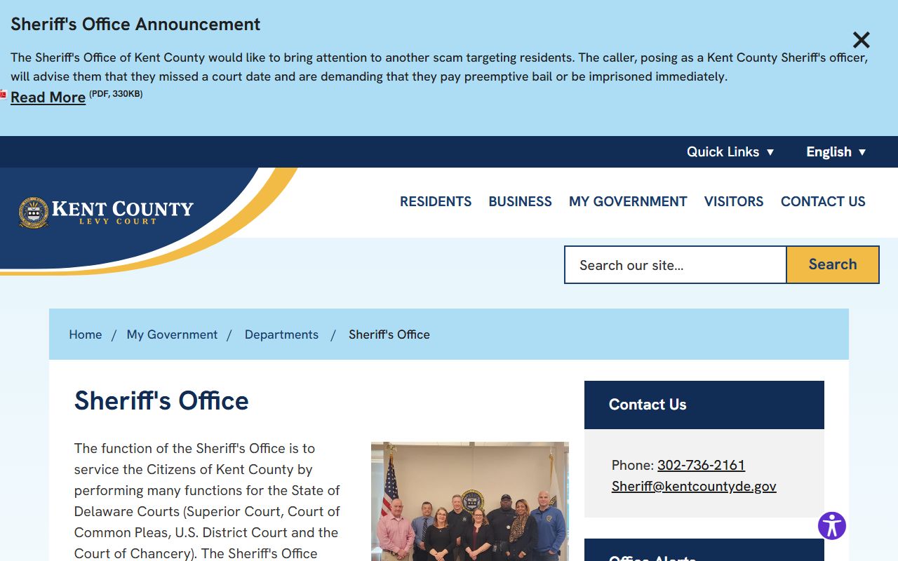 Kent County Sheriff's Office page on Kent County Jail Mugshots and records